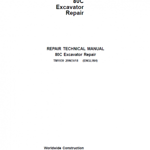John Deere 80C Excavator Repair Service Manual