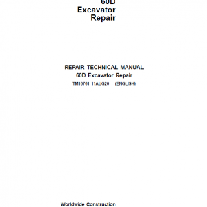 John Deere 60D Excavator Repair Service Manual