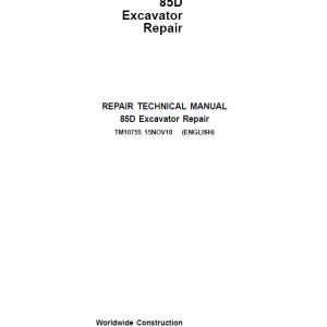 John Deere 85D Excavator Repair Service Manual
