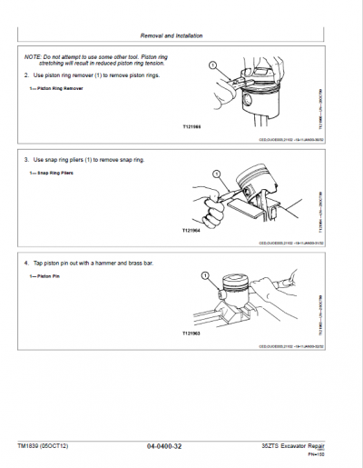 John Deere 35ZTS Excavator Repair Technical Manual