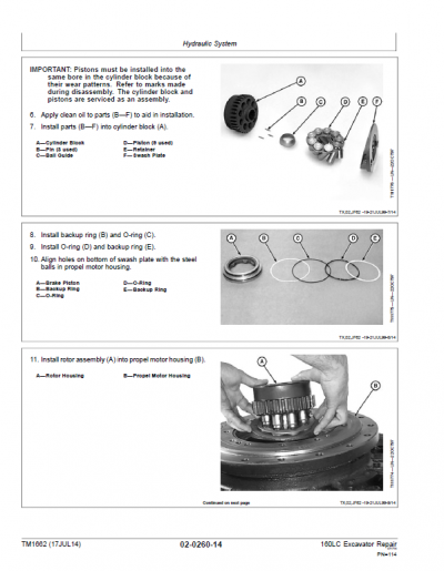 John Deere 160LC Excavator Repair Technical Manual