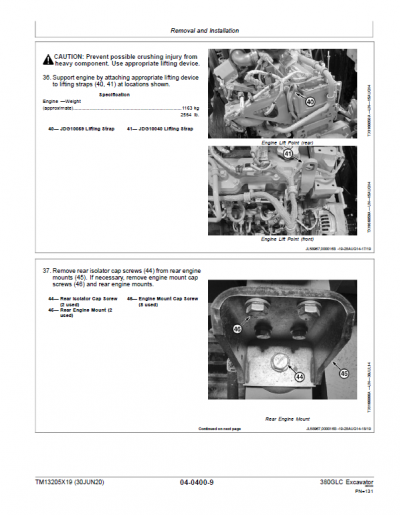 John Deere 380GLC Excavator Repair Technical Manual (S.N after F900006 - )