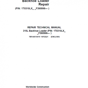John Deere 310L Backhoe Loader Repair Service Manual (S.N after F390996 -)