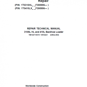 John Deere 310SL HL, 410L Backhoe Loader Repair Service Manual (S.N after F390996 - )