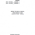 John Deere 315SL Backhoe Loader Service Manual (S.N C390996 & D390996 - )