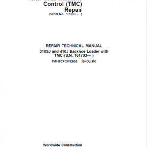 John Deere 310SJ, 410J Backhoe Loader (TMC) Service Manual (S.N after 161703 )