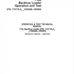 John Deere 710L Backhoe Loader Repair Service Manual (S.N after F294268 - F390995)