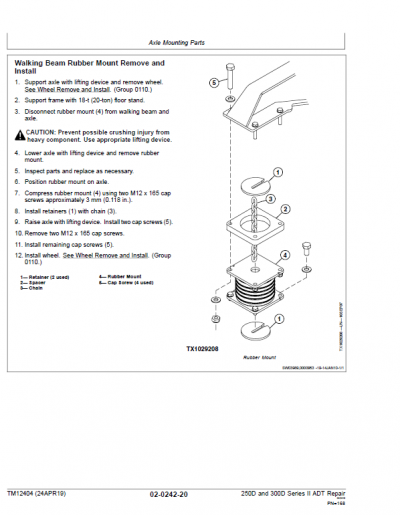 John Deere 250D, 300D Series 2 Dump Truck Technical Manual (S.N. after ...