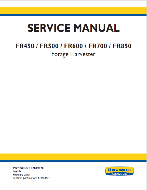 new holland FR700 Harvester manual