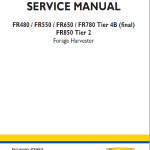 New Holland FR480, FR550, FR650, FR780, FR850, FR850 Forage Harvester Service Manual
