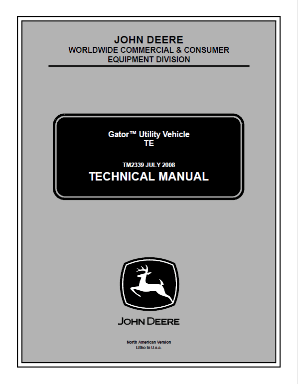 John Deere TE Gator Utility Vehicles Repair Service Manual TM2339