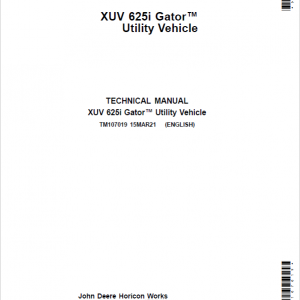 John Deere XUV625i Gator Utility Vehicle Repair Service Manual