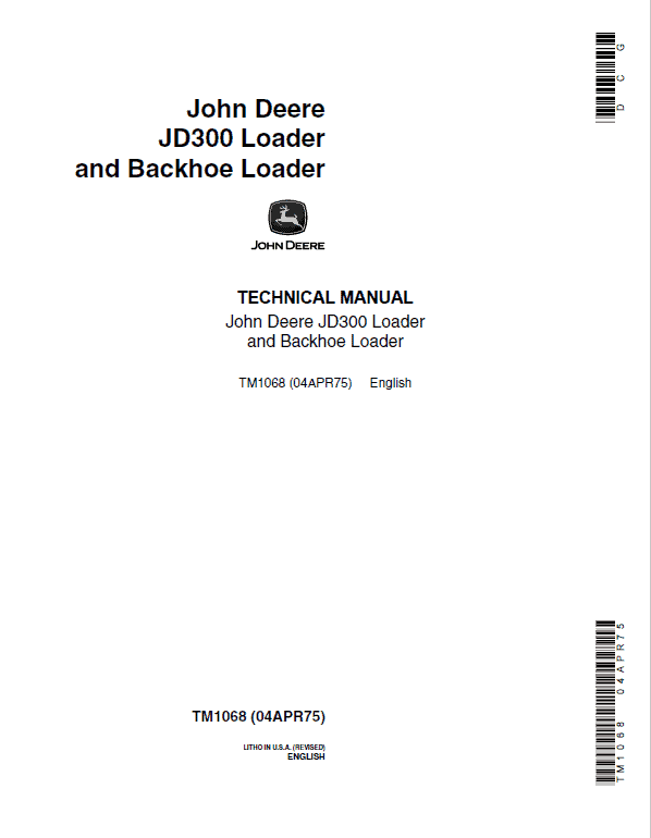John Deere 300 Loader and Backhoe Loader Repair Service Manual