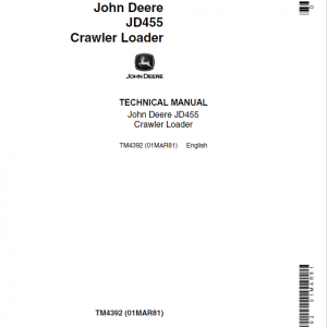 John Deere 455 Crawler Loader Repair Service Manual