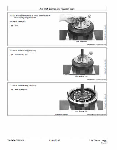 John Deere 210K Tractor Loader Repair Technical Manual (S.N after ...