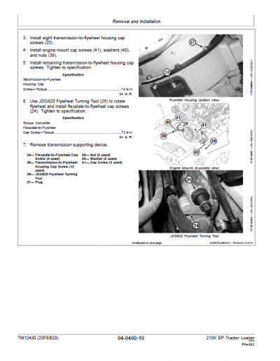 John Deere 210K EP Tractor Loader Repair Service Manual (S.N after ...