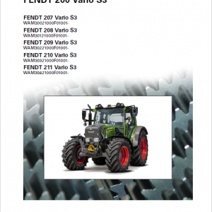 Fendt 207, 208, 209, 210, 211 Vario S3 Tractors Workshop Repair Manual