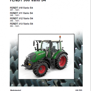 Fendt 310, 311, 312, 313 Vario S4 Tractors Workshop Repair Manual