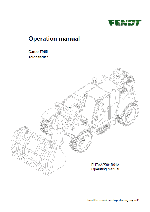 Fendt T955 Cargo Telehandler Operation Manual