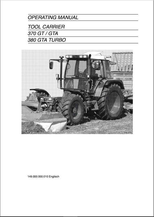 Fendt F345 GT, F345 GTM, F360 GT, F360 GTF, F365 GTA Tractors Operators Manual