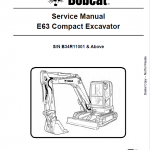 Bobcat E63 Excavator Repair Service Manual