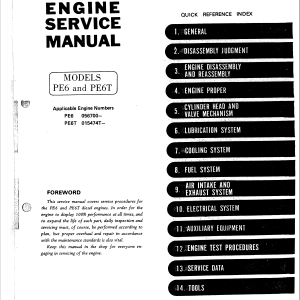 Nissan PE6, PE6T Diesel Engine Repair Service Manual