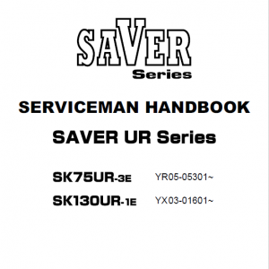 Kobelco SK75UR-3E, SK130UR-3E Excavator Service Handbook Manual