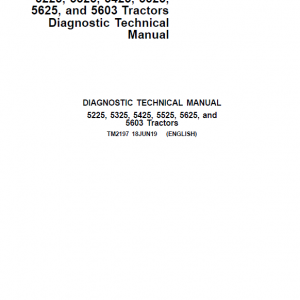 John Deere 5225, 5325, 5425, 5525, 5603, 5625 Tractors Service Repair Manual