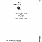 John Deere 830 Utility Tractor Repair Service Manual
