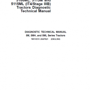 John Deere 5075M (FT4), 5085M (IT4) Tractors Repair Service Manual