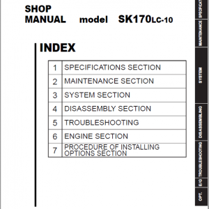 Kobelco SK170LC-10 Hydraulic Excavator Repair Service Manual