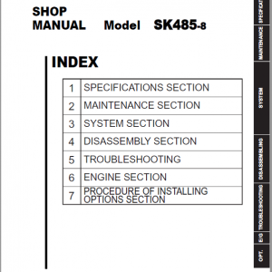 Kobelco SK485-8 Tier 3 Crawler Excavator Repair Service Manual