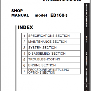 Kobelco ED160-3 Hydraulic Excavator Repair Service Manual