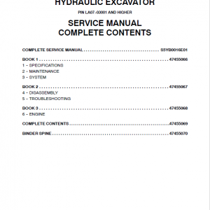 Kobelco 230SRLC-3 Tier 4 Hydraulic Excavator Repair Service Manual