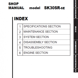 Kobelco SK30SR-6E Hydraulic Excavator Repair Service Manual