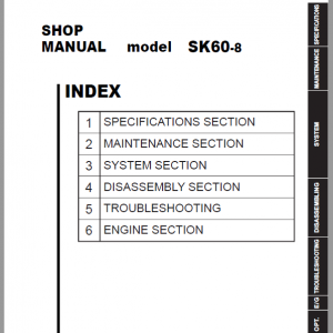 Kobelco SK60-8 Hydraulic Excavator Repair Service Manual