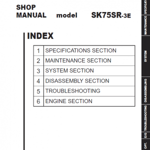 Kobelco SK75SR-3E Hydraulic Excavator Repair Service Manual