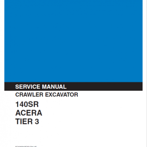 Kobelco 140SR Acera Tier 3 Crawler Excavator Repair Service Manual