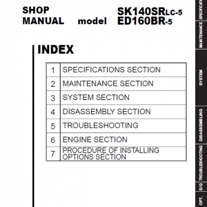 Kobelco SK140SRLC-5, ED160BR-5 Hydraulic Excavator Repair Service Manual
