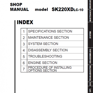 Kobelco SK220XDLC-10 Hydraulic Excavator Repair Service Manual