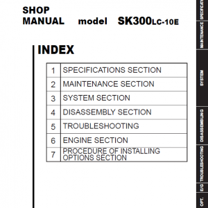 Kobelco SK300LC-10E Hydraulic Excavator Repair Service Manual