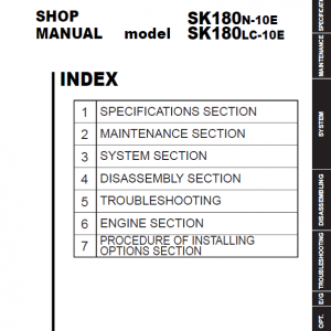 Kobelco SK180N-10E, SK180LC-10E Hydraulic Excavator Repair Service Manual