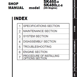 Kobelco SK460-8, SK480LC-8 Hydraulic Excavator Repair Service Manual