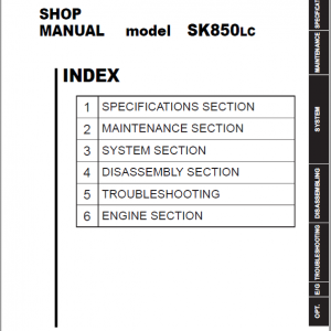 Kobelco SK850LC Hydraulic Excavator Repair Service Manual