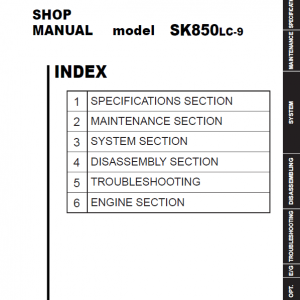 Kobelco SK850LC-9 Hydraulic Excavator Repair Service Manual