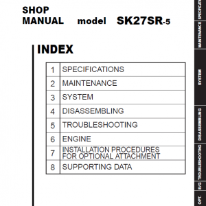 Kobelco SK27SR-5 Hydraulic Excavator Repair Service Manual