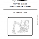 Bobcat E14 Excavator Repair Service Manual