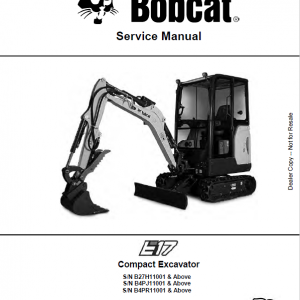 Bobcat E17 Excavator Repair Service Manual