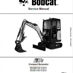 Bobcat E17Z Excavator Repair Service Manual