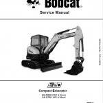 Bobcat E20 Excavator Repair Service Manual